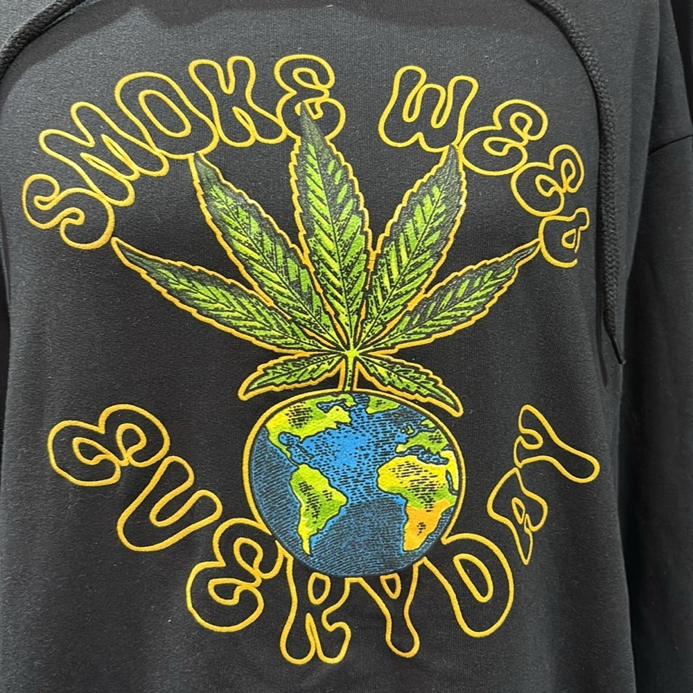 Return To Sender Cannabis Flower Hoodie, smoke weed every day logo, pouch pocket